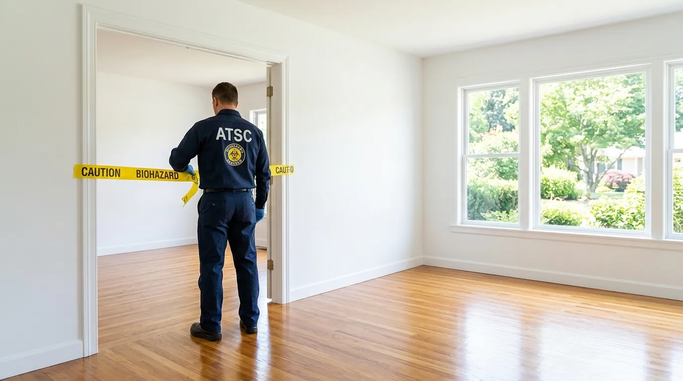 Certified biohazard cleanup crew performing Decomposition Cleanup in Millcreek